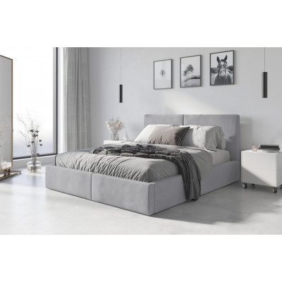 Čalúnená posteľ HILTON 120x200cm výklopná sivá